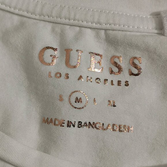 White with Pink Sequins and White Rhinestones Tee Size S EUC #67 - Picture 4 of 7